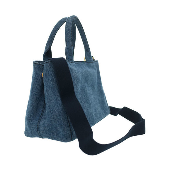 Prada Mini 2WAY Canapa Denim Handbag - Picture 1 of 9